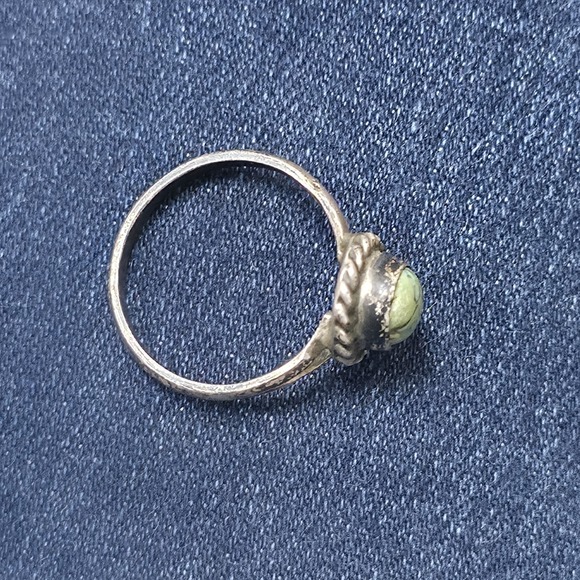 OLD NATIVE NAVAJO STERLING SILVER GREEN~TURQUOISE~Size 6.5 166 - Picture 4 of 8